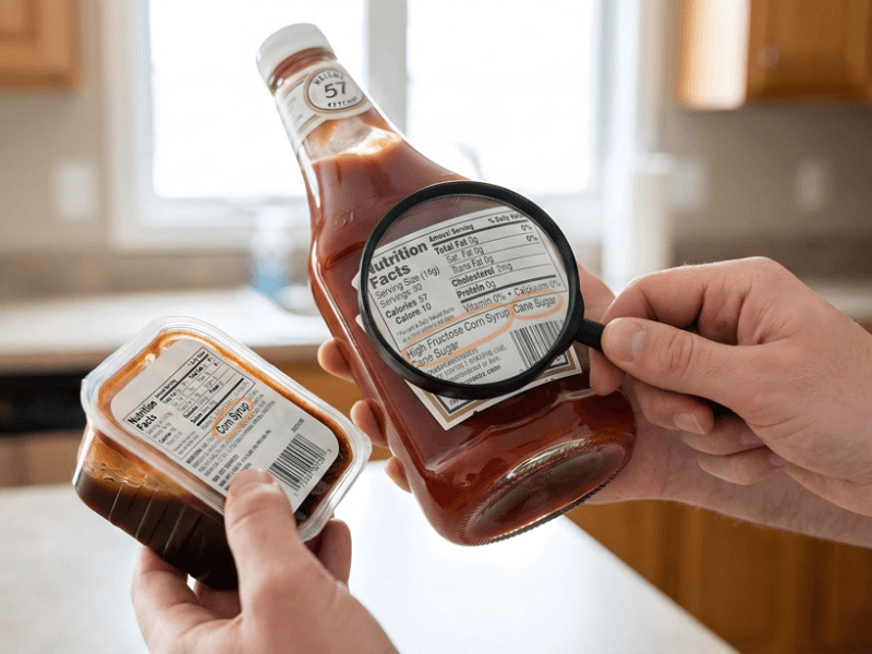 Reading nutrition labels to find hidden sugars and carbs on keto