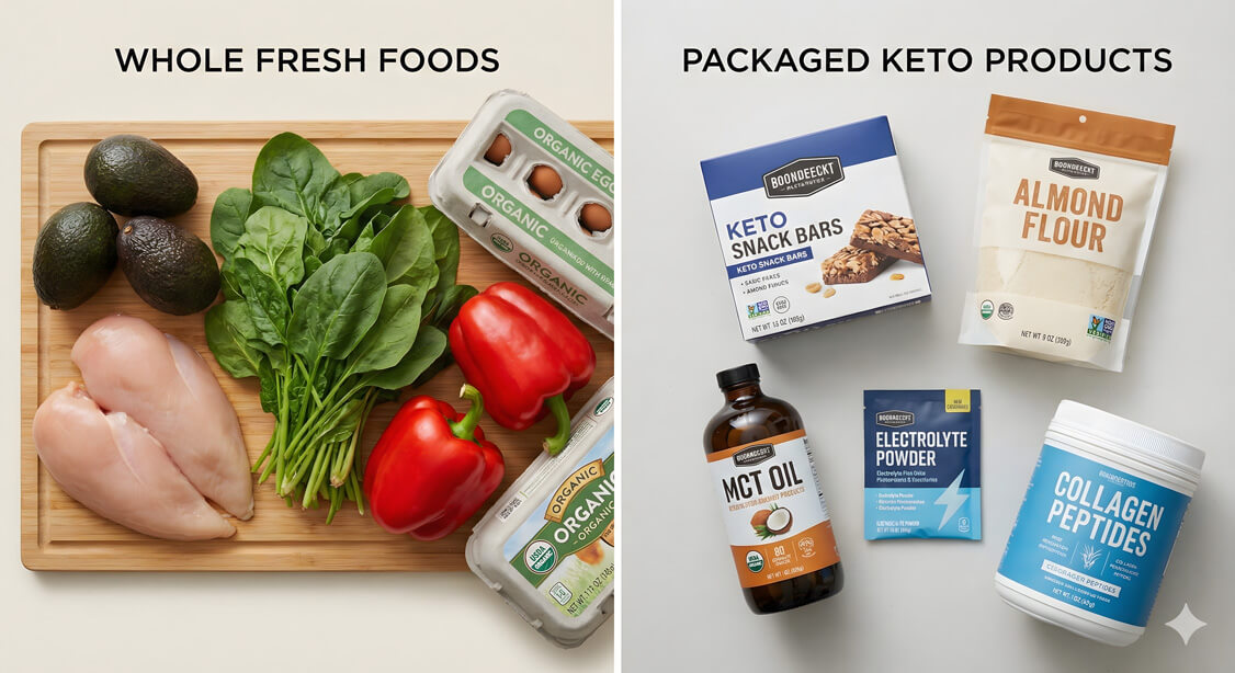 Whole foods versus processed keto products comparison