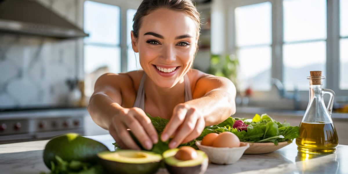 Person feeling energized and happy after successfully entering ketosis on days 5-7 of ketogenic diet with keto meals